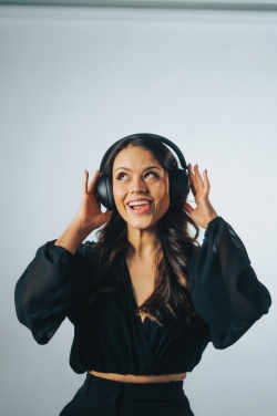 Logo trade promotional merchandise image of: Urban Vitamin Cupertino RCS rplastic ANC headphone